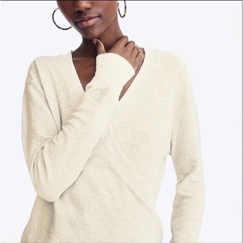 J. Crew Cream Wrap Top